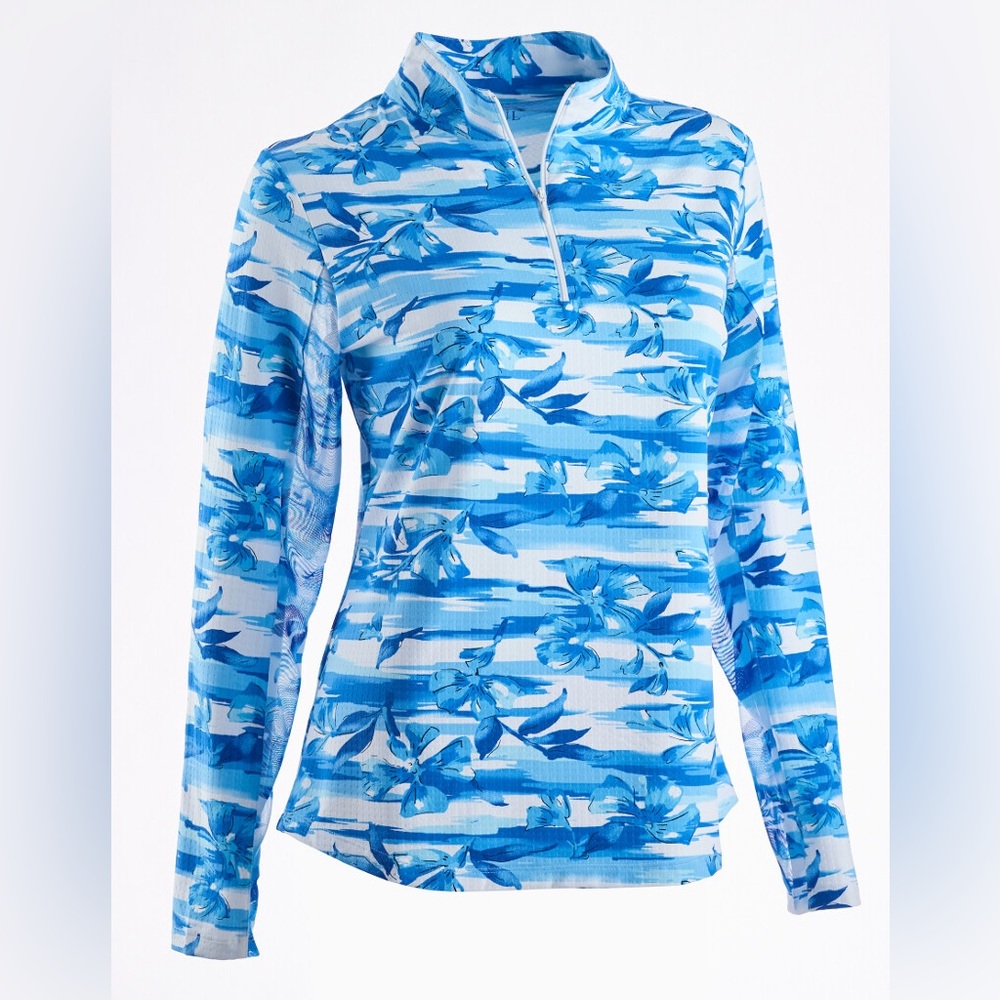 IBKUL Women’s Mias Blossoms Longsleeve 1/4 Zip Pullover
